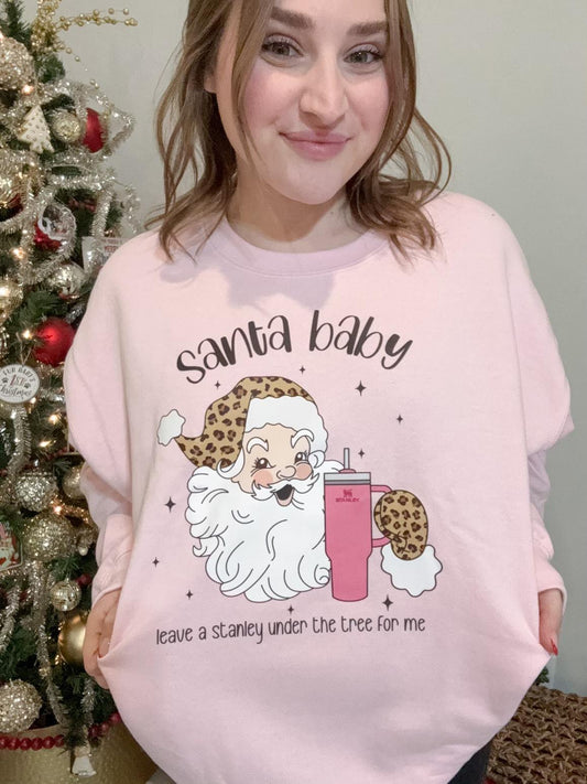 Santa Baby Shirt, Leave A Stanley Under The Tree Unisex T Shirt Sweater